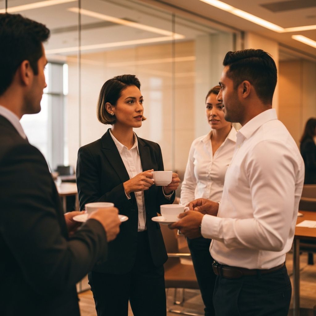 Hispanic business professionals networking